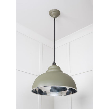 From The Anvil - Hammered Nickel Harborne Pendant in Tump | Sku. 45472TU | Trade Door Handles.