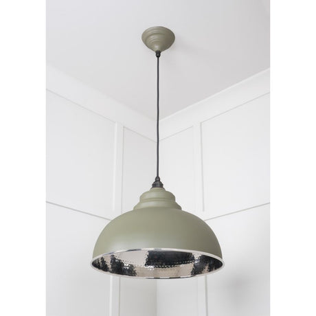 From The Anvil - Hammered Nickel Harborne Pendant in Tump | Sku. 45472TU | Trade Door Handles.