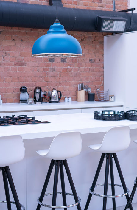 From The Anvil - Hammered Nickel Harborne Pendant in Upstream | Sku. 45472U | Trade Door Handles.