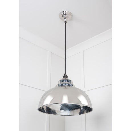 From The Anvil - Hammered Nickel Harborne Pendant | Sku. 45472 | Trade Door Handles.
