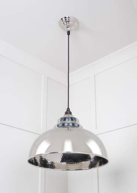 From The Anvil - Hammered Nickel Harborne Pendant | Sku. 45472 | Trade Door Handles.