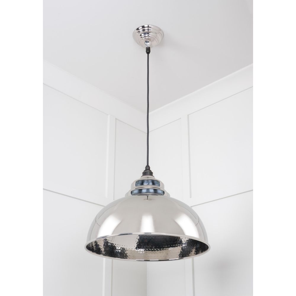 From The Anvil - Hammered Nickel Harborne Pendant | Sku. 45472 | Trade Door Handles.