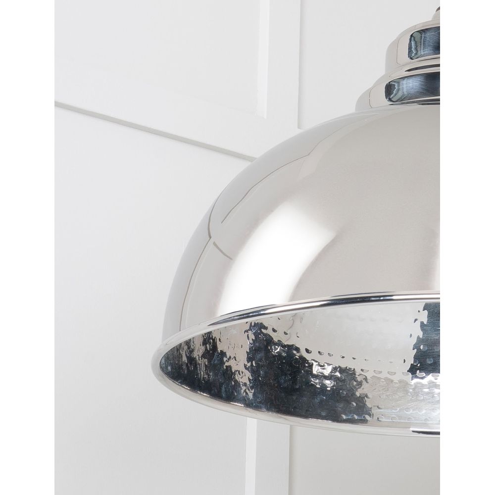 From The Anvil - Hammered Nickel Harborne Pendant | Sku. 45472 | Trade Door Handles.
