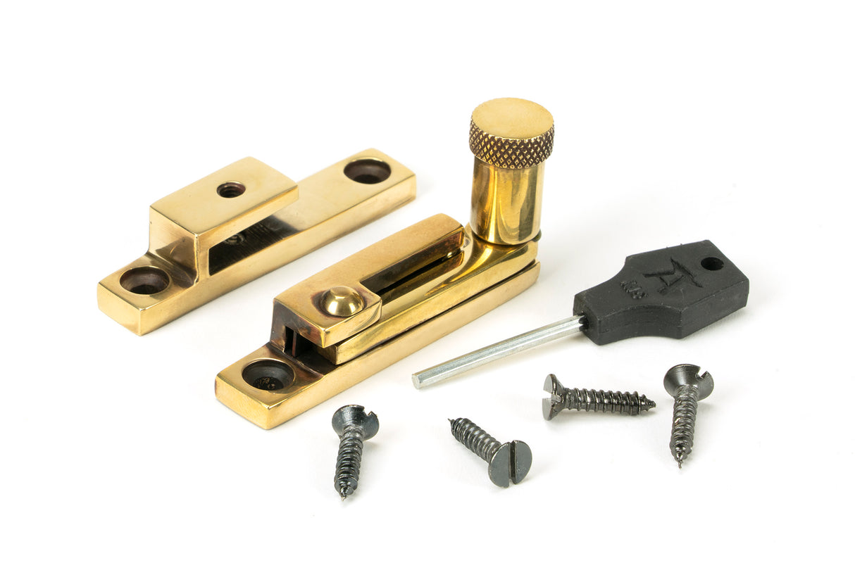 From The Anvil - Aged Brass Brompton Quadrant Fastener - Narrow | Sku. 45478 | Trade Door Handles.