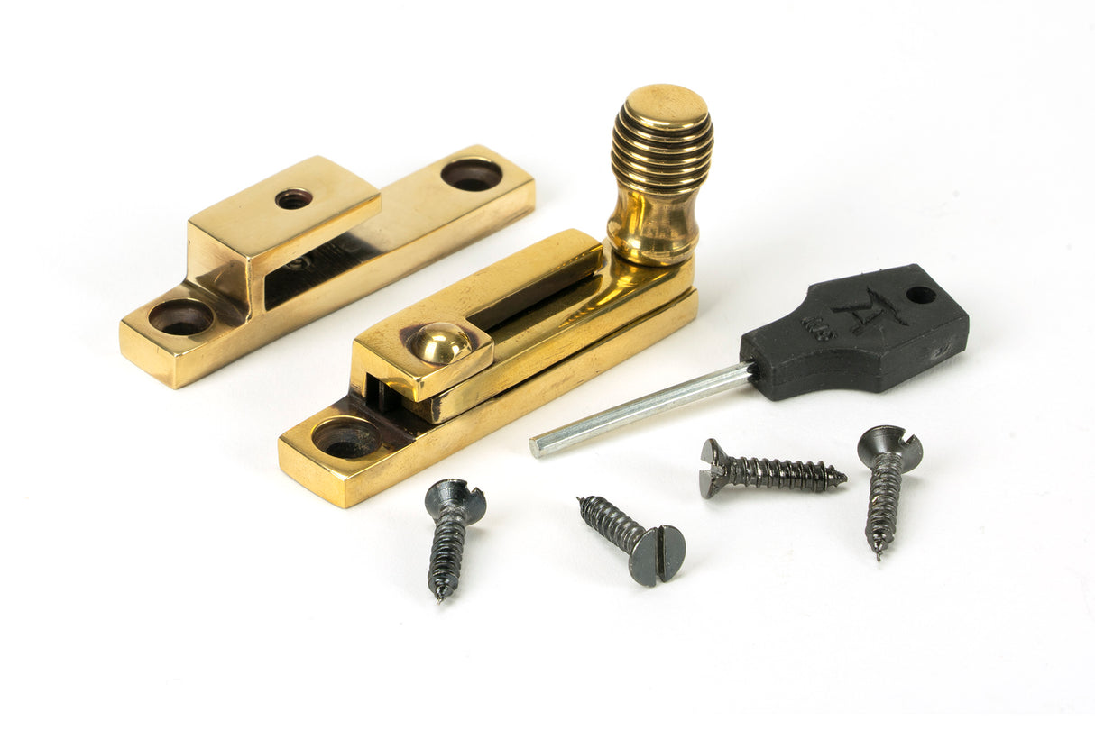From The Anvil - Aged Brass Beehive Quadrant Fastener - Narrow | Sku. 45480 | Trade Door Handles.