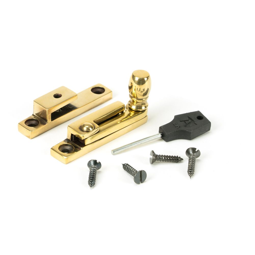 From The Anvil - Aged Brass Mushroom Quadrant Fastener - Narrow | Sku. 45481 | Trade Door Handles.