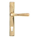 From The Anvil - Aged Brass Hammered Newbury Slimline Espag. Lock Set | Sku. 45498 | Trade Door Handles.
