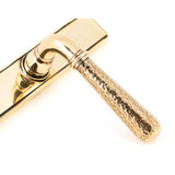 From The Anvil - Aged Brass Hammered Newbury Slimline Espag. Lock Set | Sku. 45498 | Trade Door Handles.