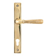From The Anvil - Aged Brass Hammered Newbury Slimline Espag. Lock Set | Sku. 45498 | Trade Door Handles.