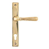 From The Anvil - Aged Brass Hammered Newbury Slimline Espag. Lock Set | Sku. 45498 | Trade Door Handles.