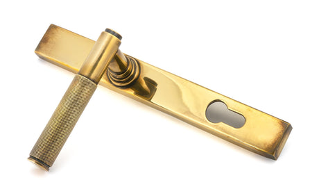 From The Anvil - Aged Brass Brompton Slimline Lever Espag. Lock Set | Sku. 45499 | Trade Door Handles.