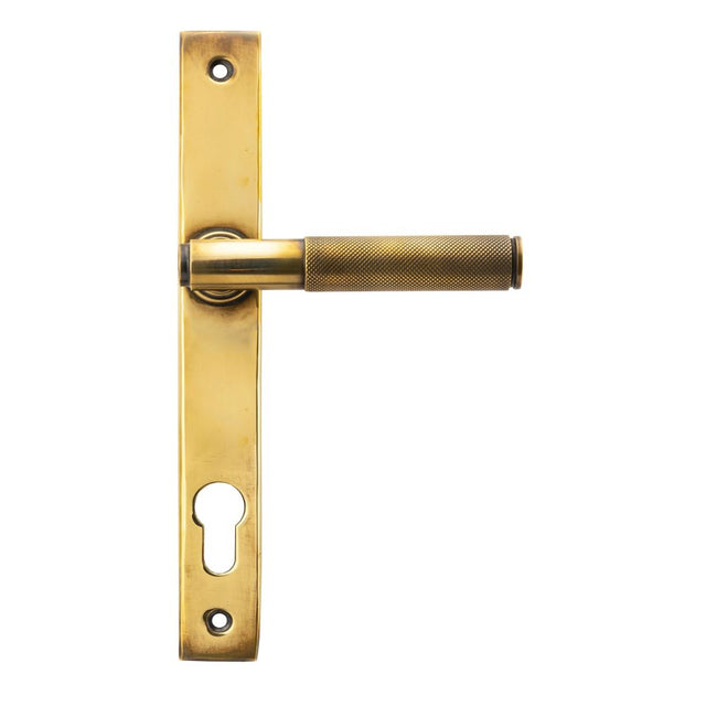 From The Anvil - Aged Brass Brompton Slimline Lever Espag. Lock Set | Sku. 45499 | Trade Door Handles.