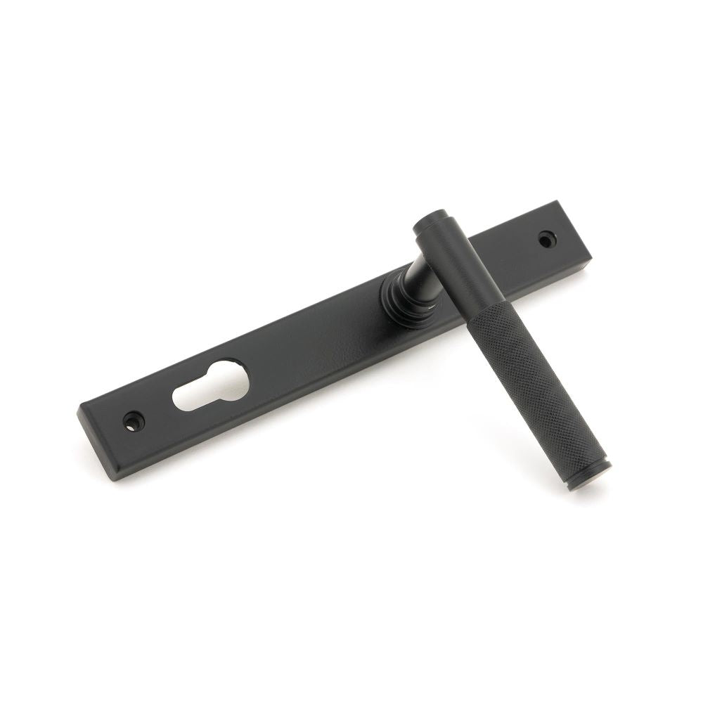 From The Anvil - Matt Black Brompton Slimline Lever Espag. Lock Set | Sku. 45528 | Trade Door Handles.