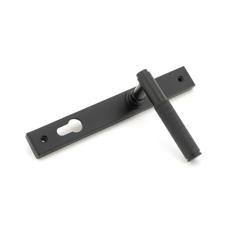 From The Anvil - Matt Black Brompton Slimline Lever Espag. Lock Set | Sku. 45528 | Trade Door Handles.