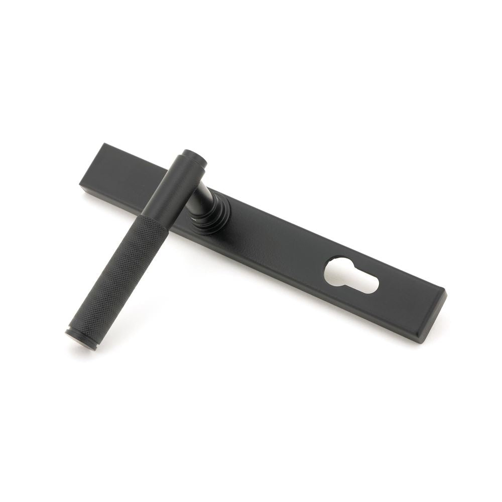 From The Anvil - Matt Black Brompton Slimline Lever Espag. Lock Set | Sku. 45528 | Trade Door Handles.