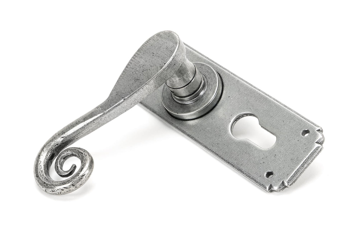 From The Anvil - Pewter Monkeytail Lever Euro Lock Set | Sku. 45592 | Trade Door Handles.