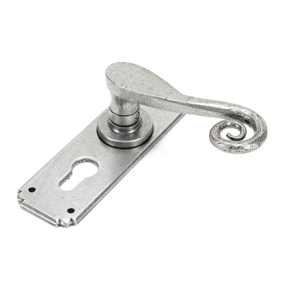 From The Anvil - Pewter Monkeytail Lever Euro Lock Set | Sku. 45592 | Trade Door Handles.