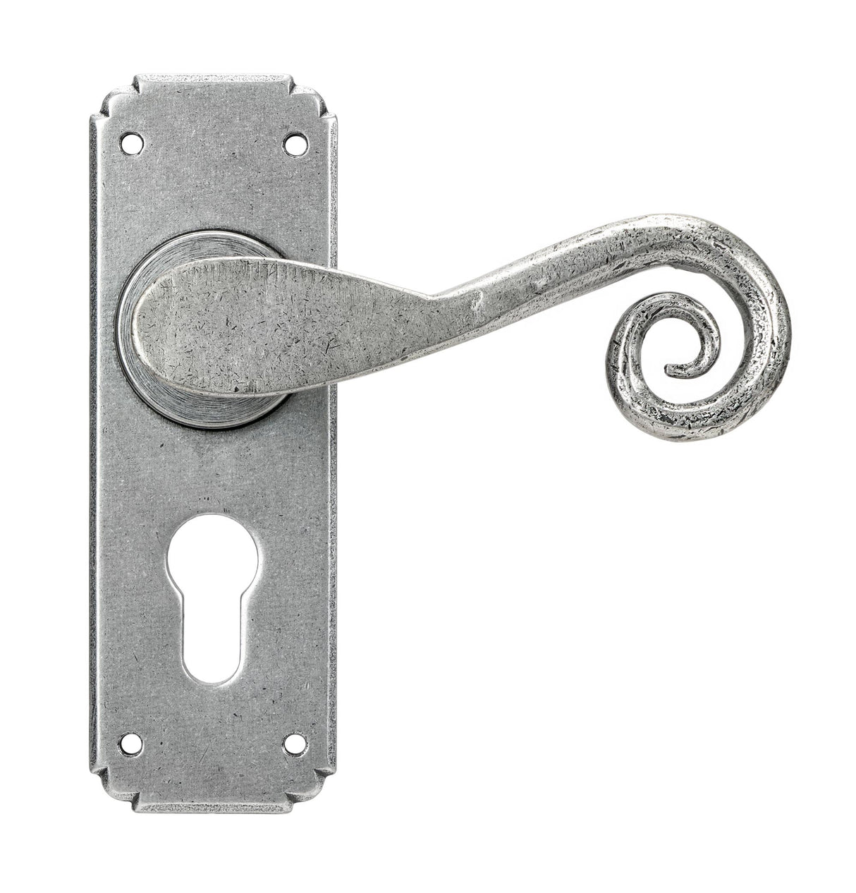 From The Anvil - Pewter Monkeytail Lever Euro Lock Set | Sku. 45592 | Trade Door Handles.