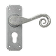 From The Anvil - Pewter Monkeytail Lever Euro Lock Set | Sku. 45592 | Trade Door Handles.