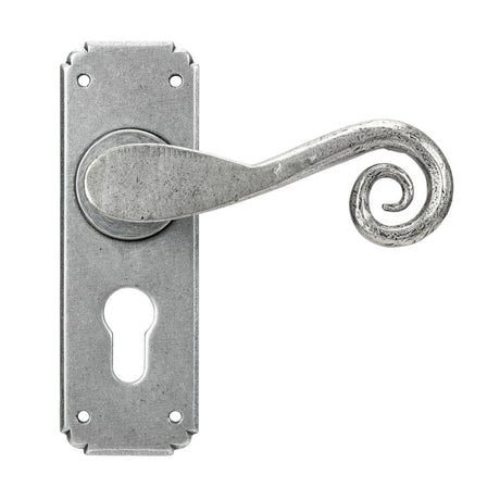 From The Anvil - Pewter Monkeytail Lever Euro Lock Set | Sku. 45592 | Trade Door Handles.