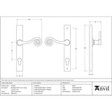 From The Anvil - External Beeswax Monkeytail Slimline Lever Espag. Lock Set - RH | Sku. 45594R | Trade Door Handles.