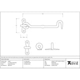 From The Anvil - External Beeswax 6" Forged Cabin Hook | Sku. 45604 | Trade Door Handles.