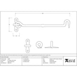 From The Anvil - External Beeswax 8" Forged Cabin Hook | Sku. 45605 | Trade Door Handles.