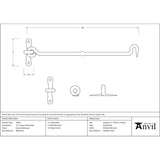From The Anvil - External Beeswax 12" Forged Cabin Hook | Sku. 45607 | Trade Door Handles.