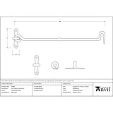 From The Anvil - External Beeswax 14" Forged Cabin Hook | Sku. 45608 | Trade Door Handles.
