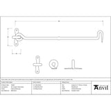 From The Anvil - External Beeswax 16" Forged Cabin Hook | Sku. 45609 | Trade Door Handles.