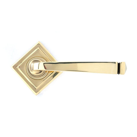 From The Anvil - Aged Brass Avon Round Lever on Rose Set (Square) | Sku. 45614 | Trade Door Handles.