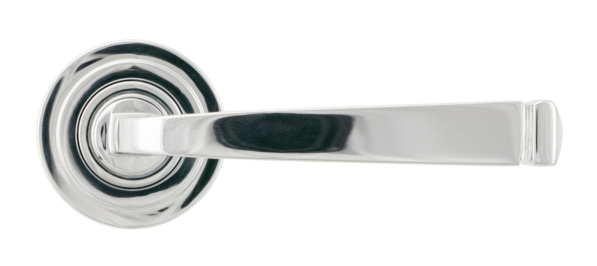 From The Anvil - Polished Chrome Avon Round Lever on Rose Set (Art Deco) | Sku. 45616 | Trade Door Handles.
