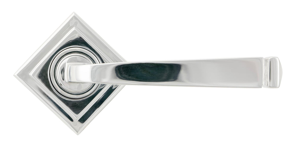From The Anvil - Polished Chrome Avon Round Lever on Rose Set (Square) | Sku. 45618 | Trade Door Handles.