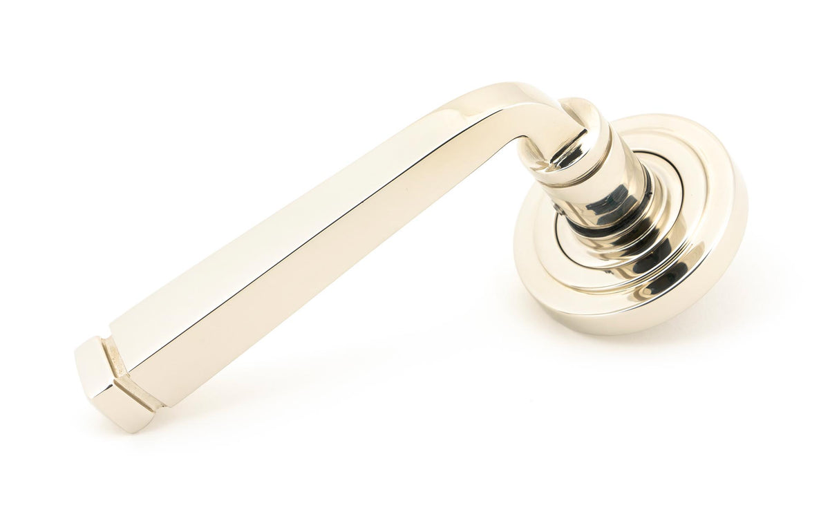 From The Anvil - Polished Nickel Avon Round Lever on Rose Set (Art Deco) | Sku. 45620 | Trade Door Handles.