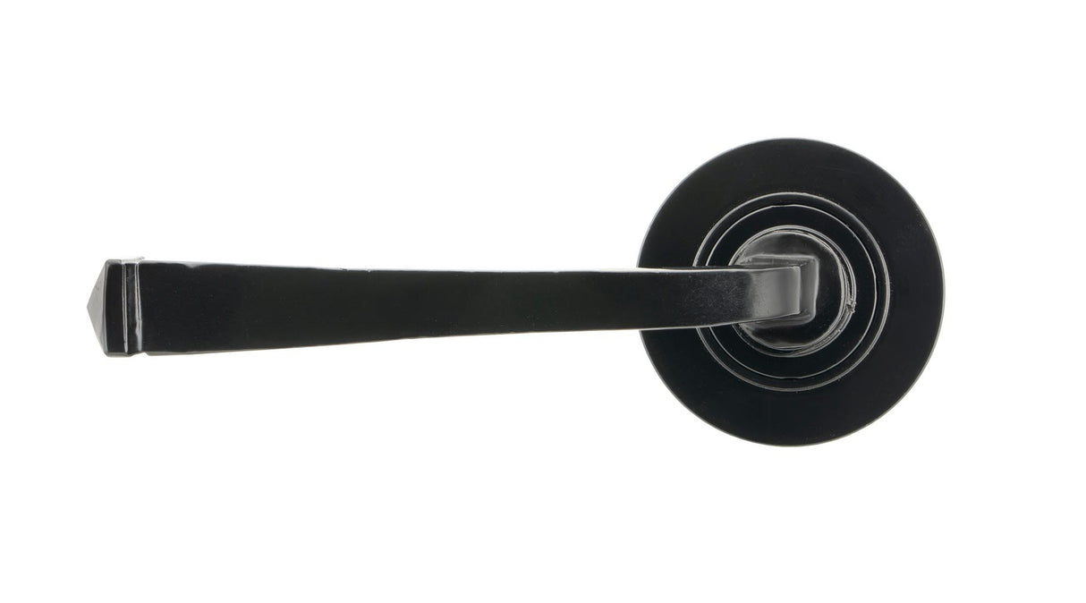 From The Anvil - Black Avon Round Lever on Rose Set (Plain) | Sku. 45623 | Trade Door Handles.