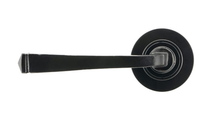 From The Anvil - Black Avon Round Lever on Rose Set (Plain) | Sku. 45623 | Trade Door Handles.