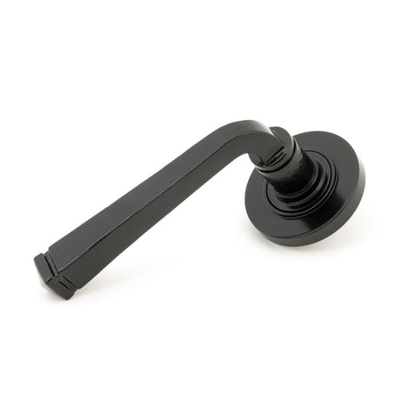 From The Anvil - Black Avon Round Lever on Rose Set (Plain) | Sku. 45623 | Trade Door Handles.