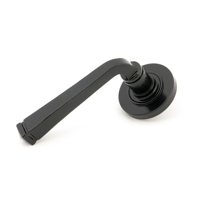 From The Anvil - Black Avon Round Lever on Rose Set (Plain) | Sku. 45623 | Trade Door Handles.
