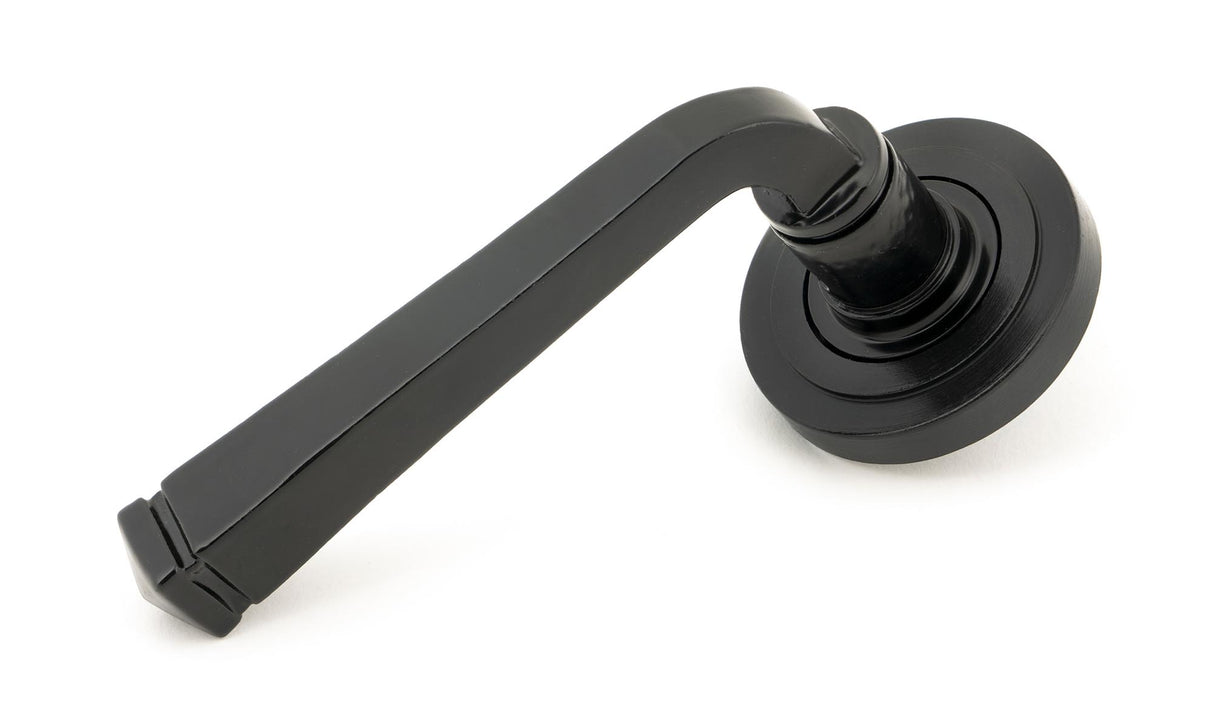 From The Anvil - Black Avon Round Lever on Rose Set (Art Deco) | Sku. 45624 | Trade Door Handles.