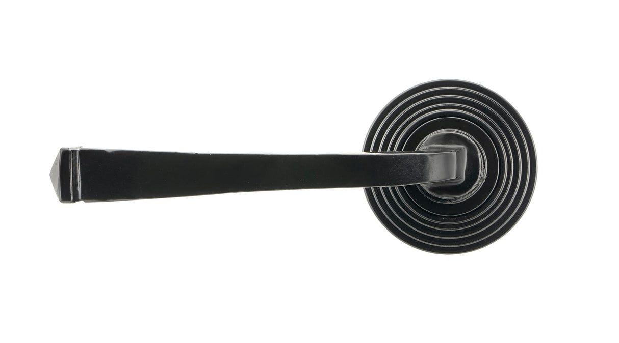 From The Anvil - Black Avon Round Lever on Rose Set (Beehive) | Sku. 45625 | Trade Door Handles.
