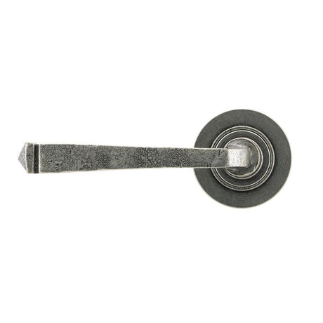 From The Anvil - Pewter Avon Round Lever on Rose Set (Plain) | Sku. 45631 | Trade Door Handles.