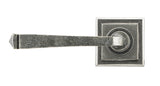 From The Anvil - Pewter Avon Round Lever on Rose Set (Square) | Sku. 45634 | Trade Door Handles.
