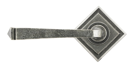 From The Anvil - Pewter Avon Round Lever on Rose Set (Square) | Sku. 45634 | Trade Door Handles.