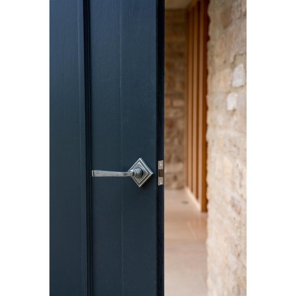 From The Anvil - Pewter Avon Round Lever on Rose Set (Square) | Sku. 45634 | Trade Door Handles.