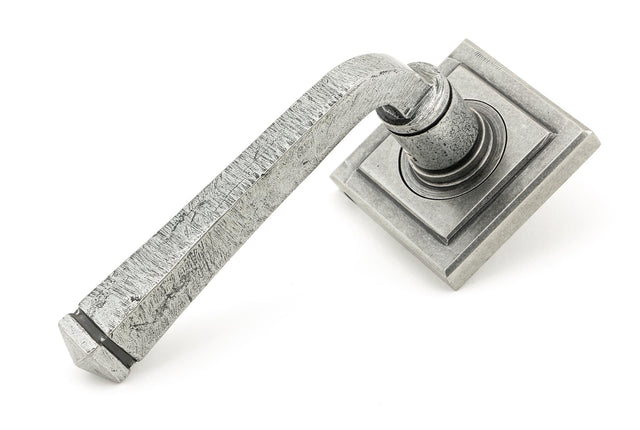 From The Anvil - Pewter Avon Round Lever on Rose Set (Square) | Sku. 45634 | Trade Door Handles.
