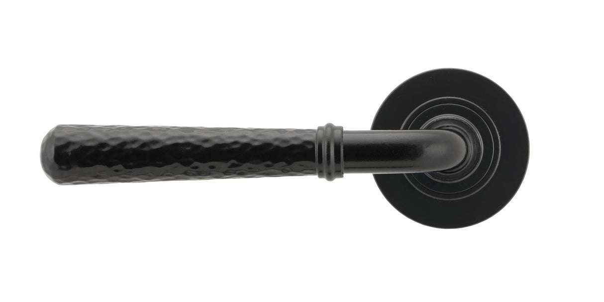 From The Anvil - Black Hammered Newbury Lever on Rose Set (Plain) | Sku. 45647 | Trade Door Handles.