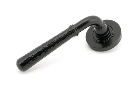 From The Anvil - Black Hammered Newbury Lever on Rose Set (Plain) | Sku. 45647 | Trade Door Handles.