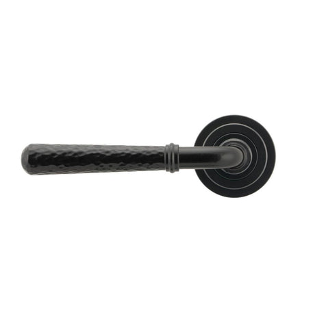 From The Anvil - Black Hammered Newbury Lever on Rose Set (Art Deco) | Sku. 45648 | Trade Door Handles.
