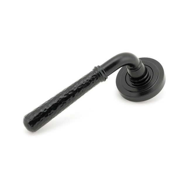 From The Anvil - Black Hammered Newbury Lever on Rose Set (Art Deco) | Sku. 45648 | Trade Door Handles.