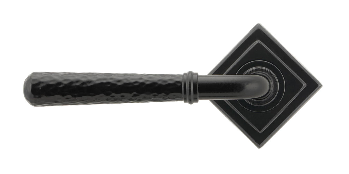 From The Anvil - Black Hammered Newbury Lever on Rose Set (Square) | Sku. 45650 | Trade Door Handles.